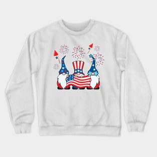 4th Of July American Gnomes Celebrating Independence Day Gift For men Women Crewneck Sweatshirt